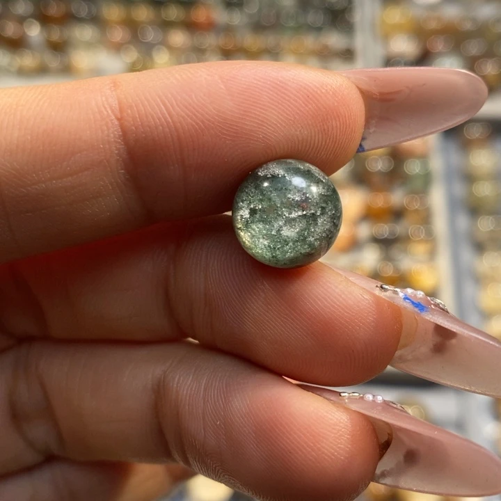 水晶未镶嵌手串莫奈千层绿幽灵卡11.5放漏