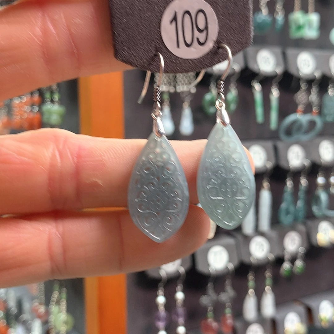 翡翠未镶嵌耳饰109号