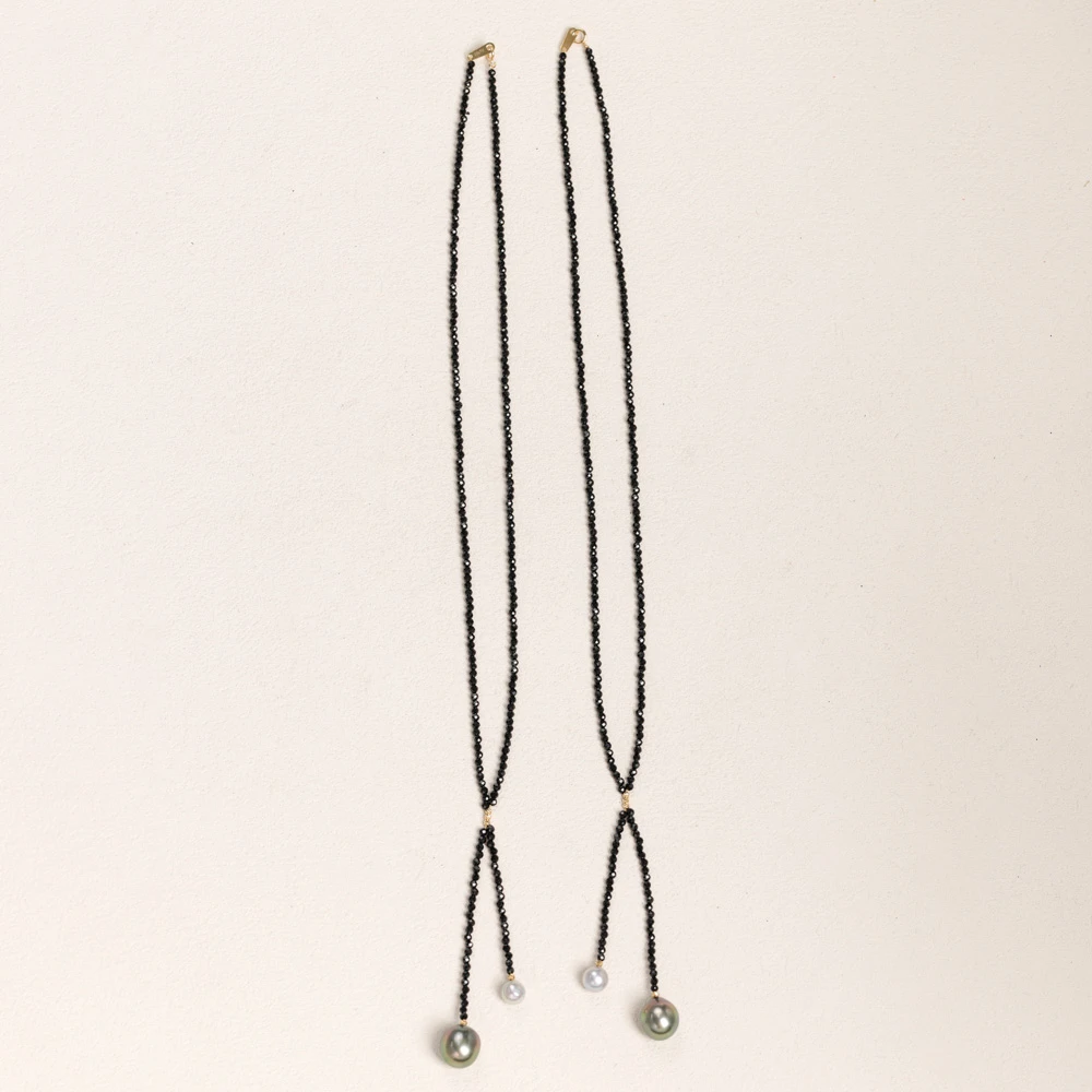 【叭哒不惑】18k金10-11mm大溪地6-7mmAkoya海水珍珠项链多样性发一