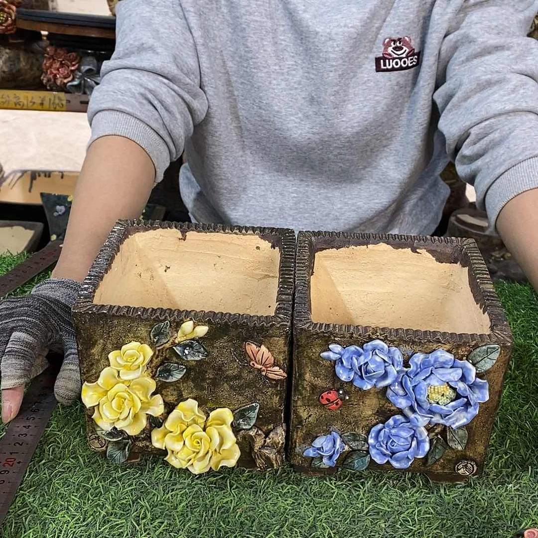 红陶青藤花器多肉花盆