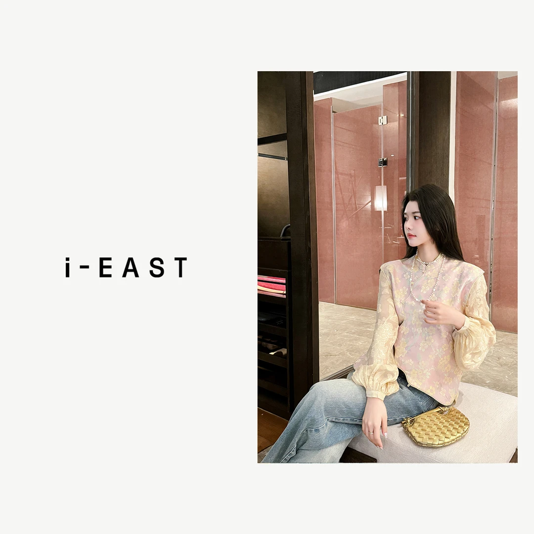 i-EAST 云卷相思~新中式花朵设计马夹外套-4C GF130