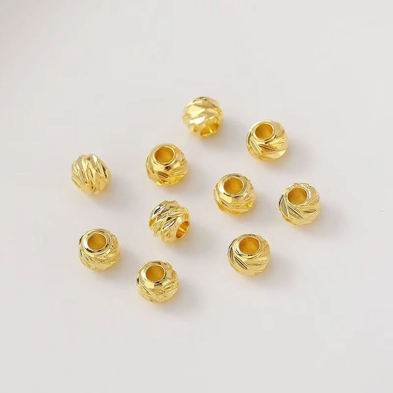 18K 卡3mm车花珠DIY配件