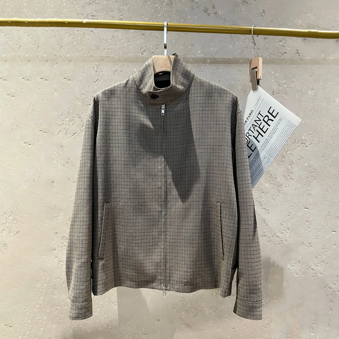 Li Wang/里望2025设计师款 细腻羊毛千鸟格高级感休闲外套