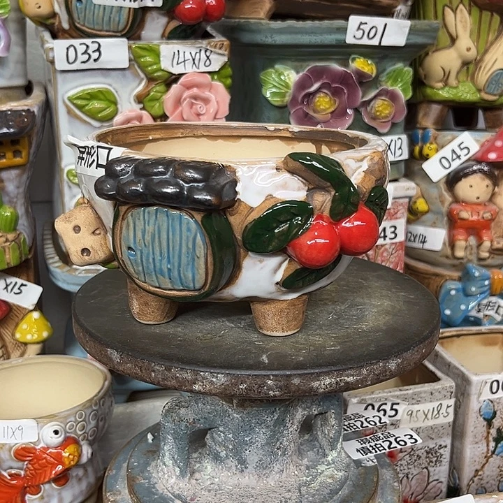 粗陶材质多肉花盆