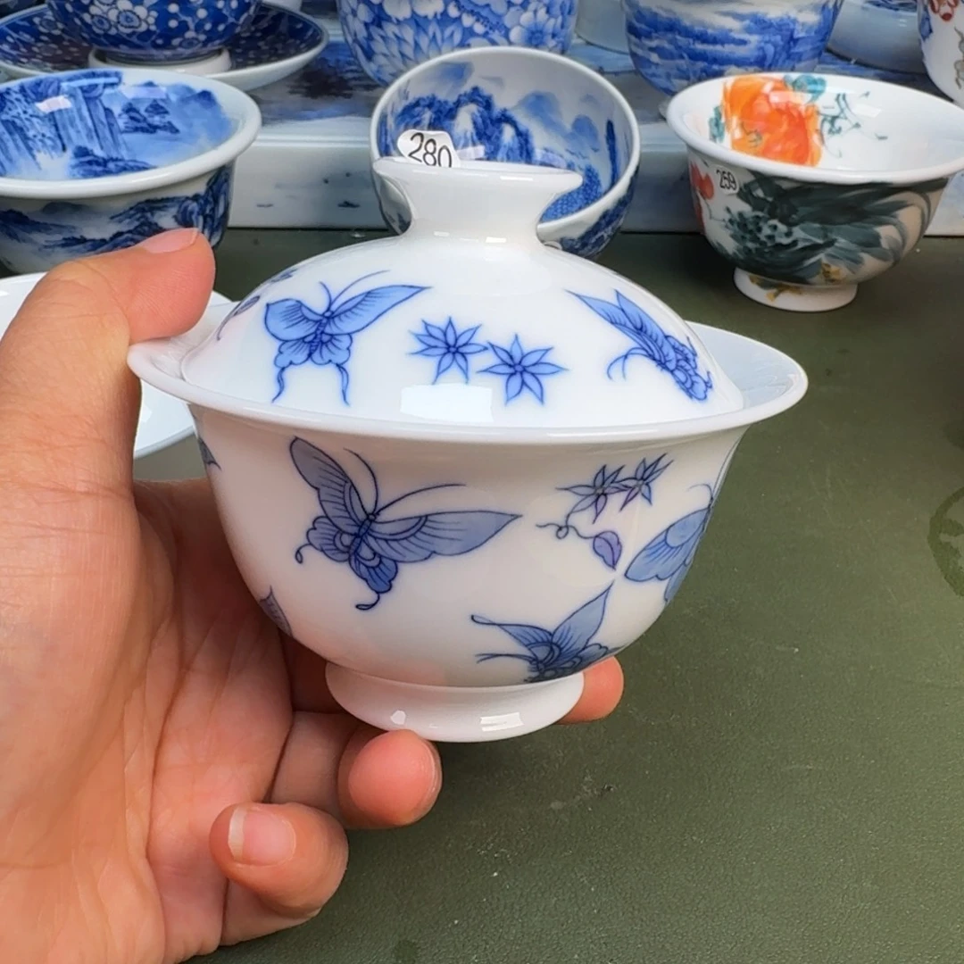 瓷景德镇纯水绘茶具圆圆280