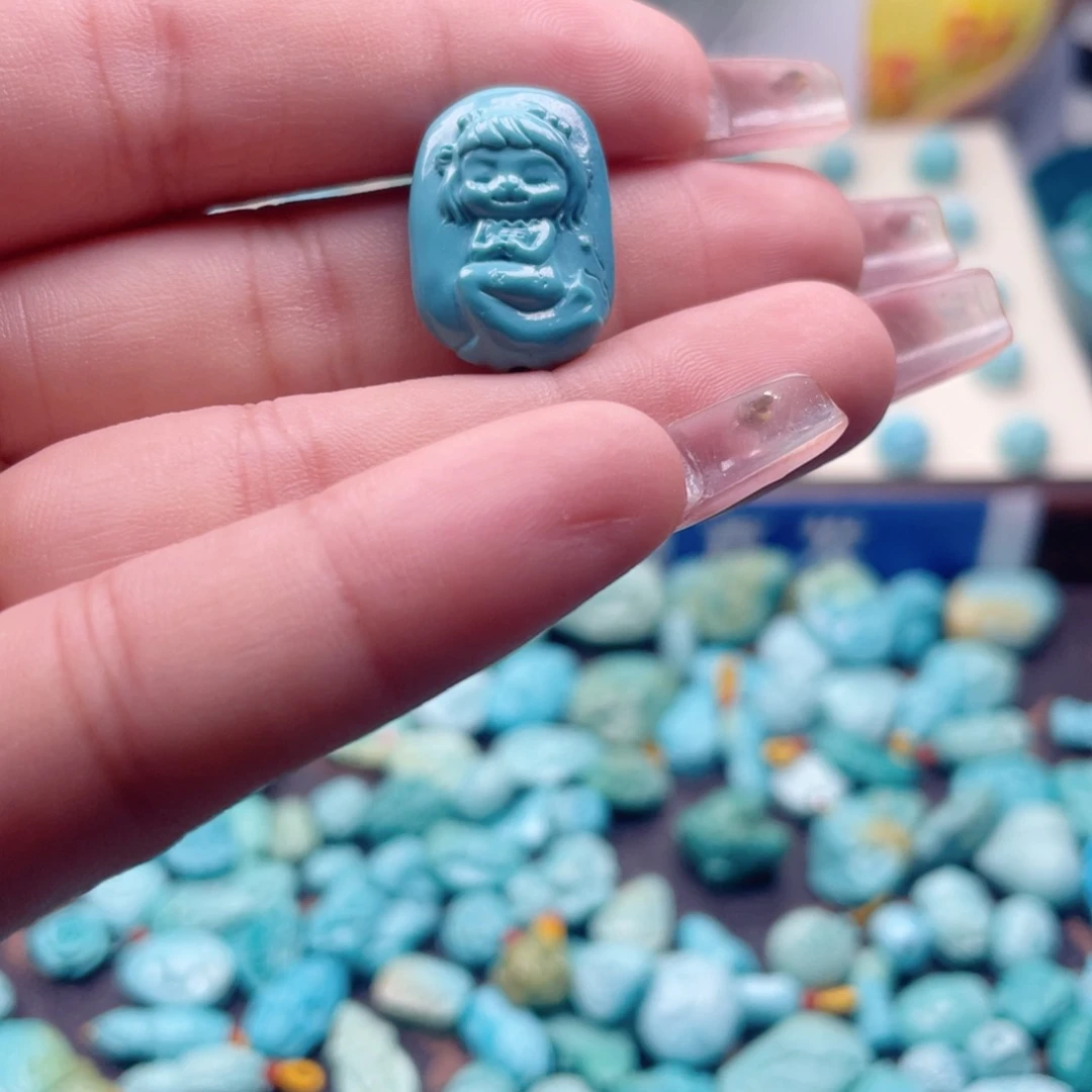 ****暖绿松石未镶嵌吊坠(不含链)