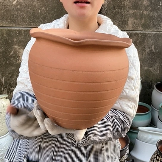 紫砂花盆瑕疵口25高23