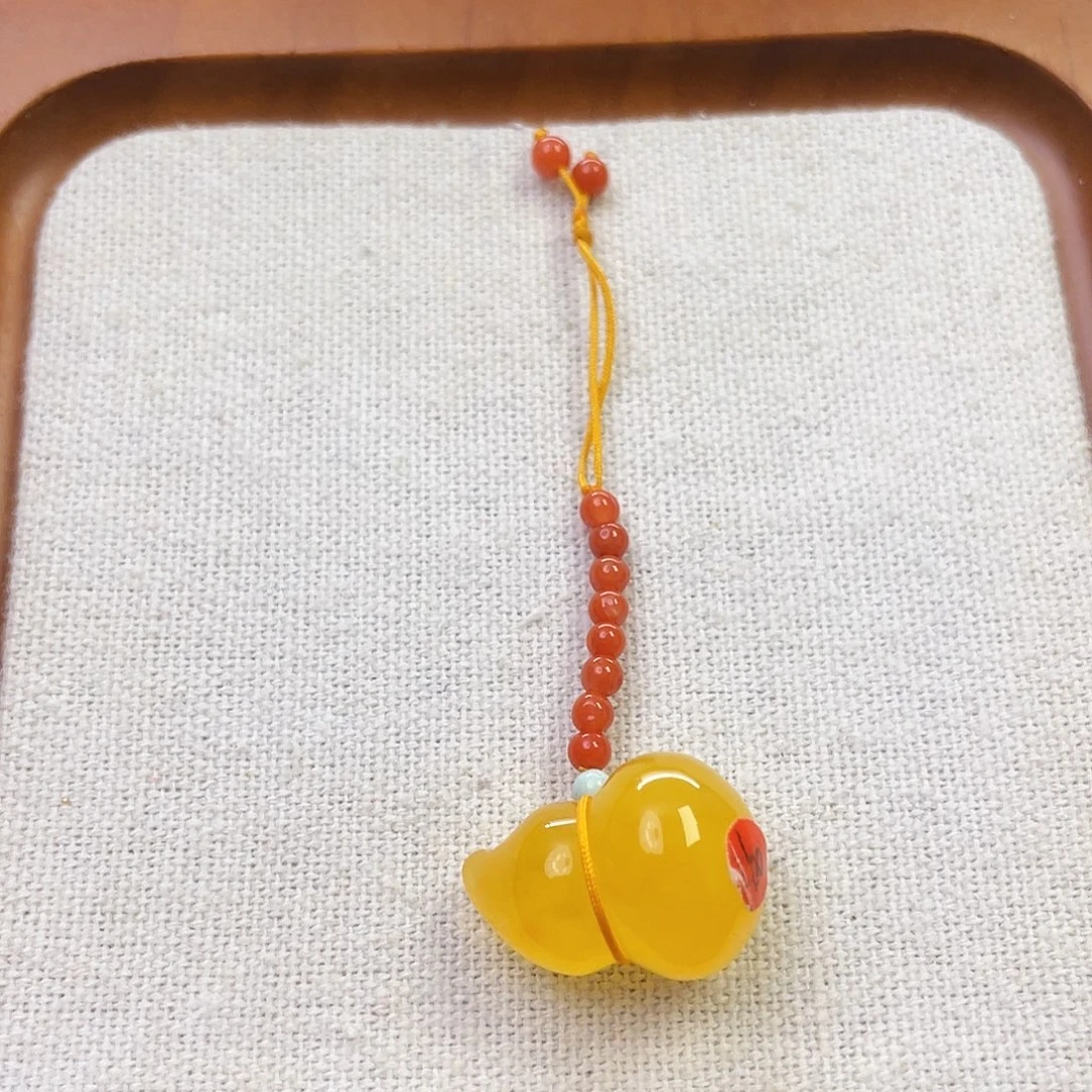 裸石琥珀未镶嵌葫芦万能挂件