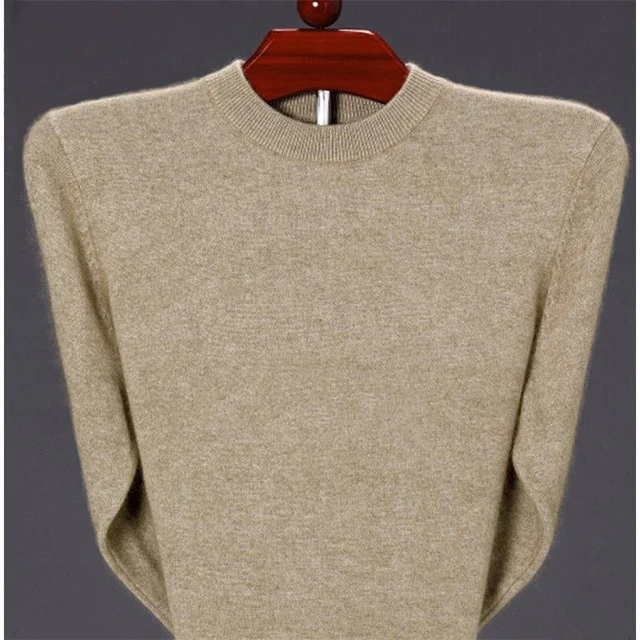 2026秋冬男半高薄款上衣圆领加厚保暖中青老年针织衫冬装毛衣