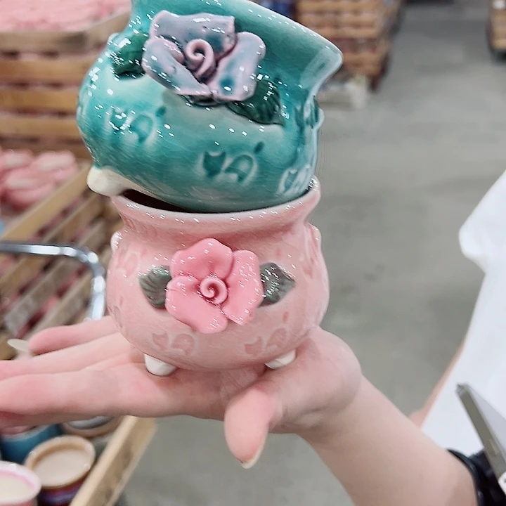 有孔.凑满10元发货多肉陶瓷花盆！