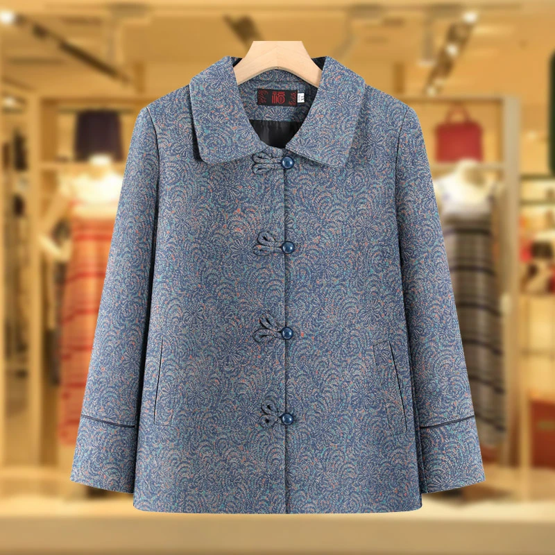 妈妈秋装外套新款老太太衣服中老年人女装奶奶春秋季长袖老人上衣