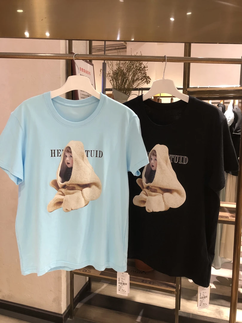 短袖常规印花T恤潮流夏款欧若智性风