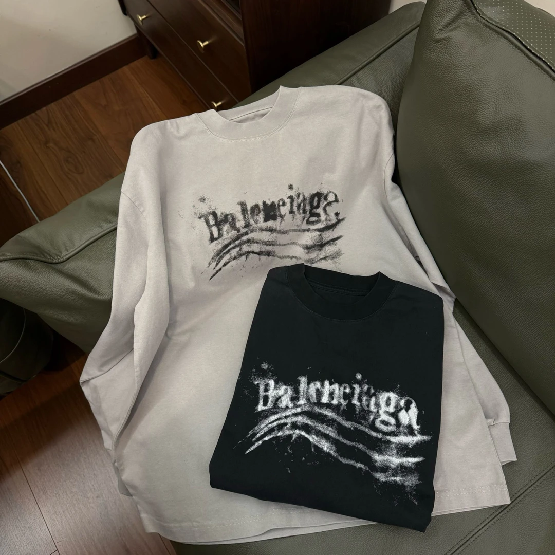 休闲宽松【模糊字母长袖】男女同款D28363