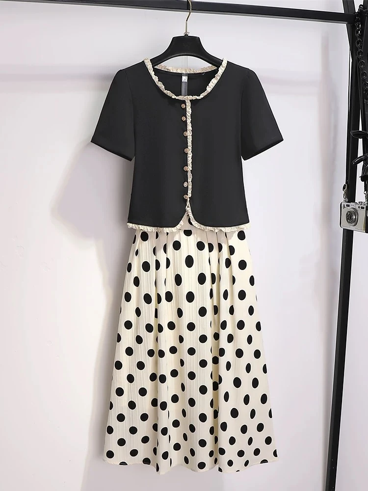 小香风波点连衣裙套装裙子女夏NN ZB