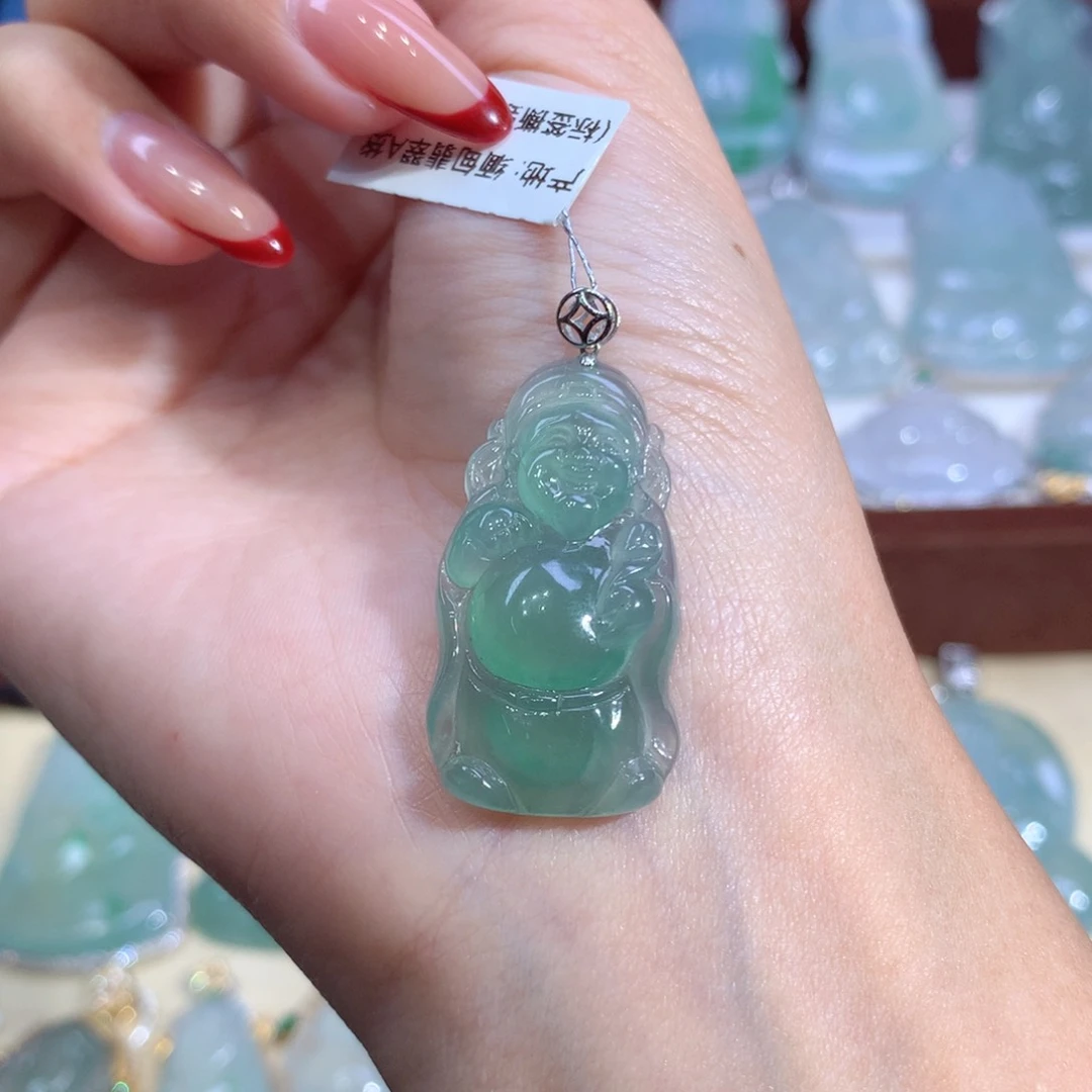 吊坠(不含链)18K金镶嵌翡翠