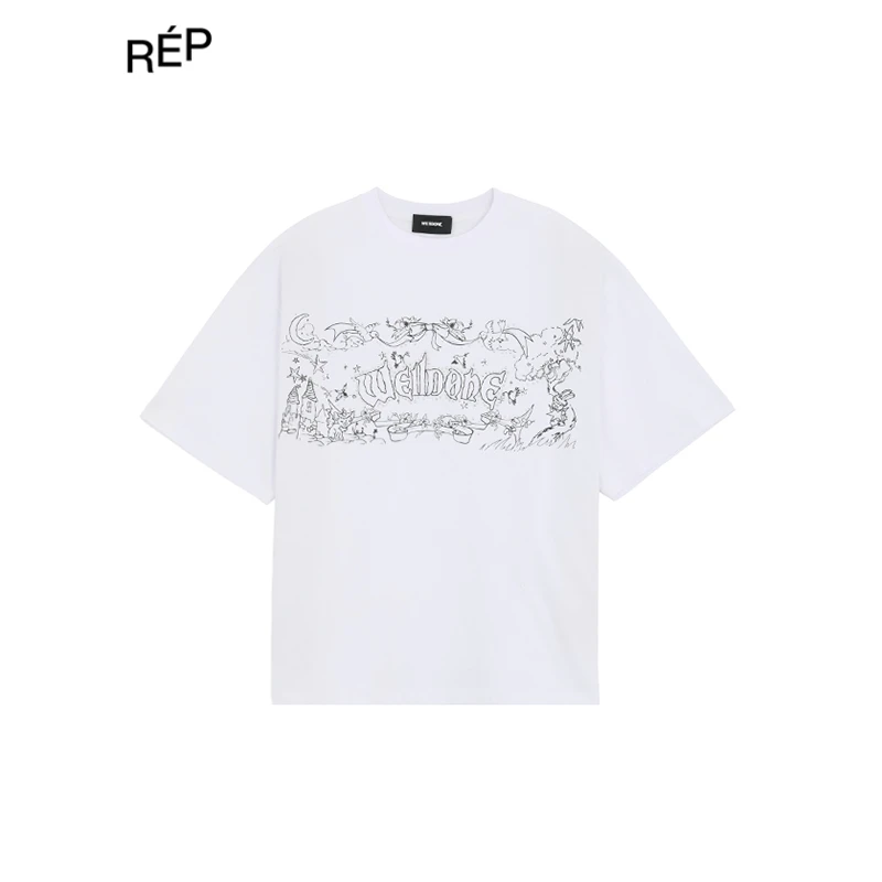 REP-WE11DONE设计师品牌白色结尾字幕T恤 25FW新款