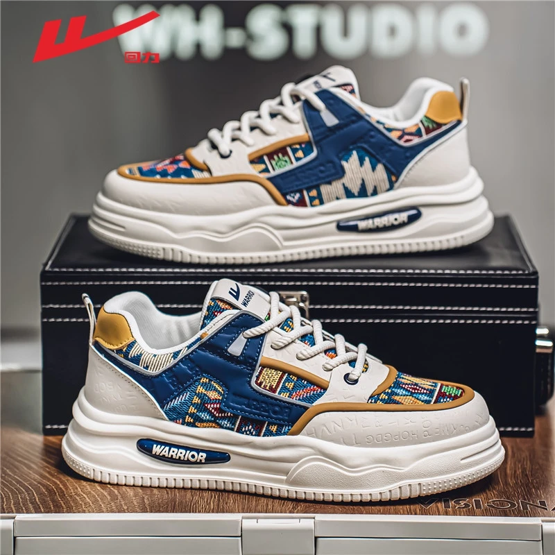 回力男鞋春季爆款国风刺绣厚底增高老爹鞋青少年运动休闲板鞋男款