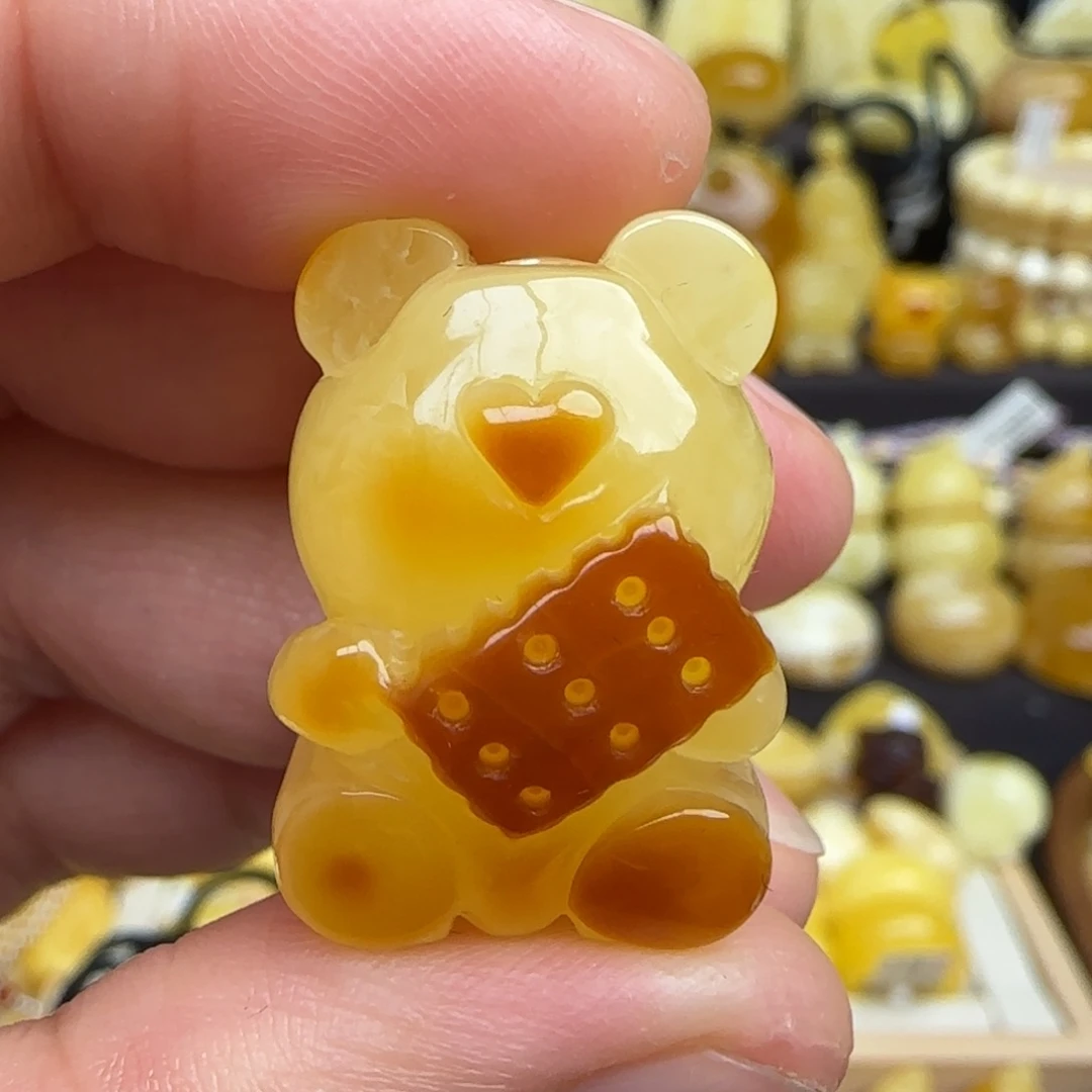 蜜蜡吊坠(赠链)未镶嵌蜜蜡小熊