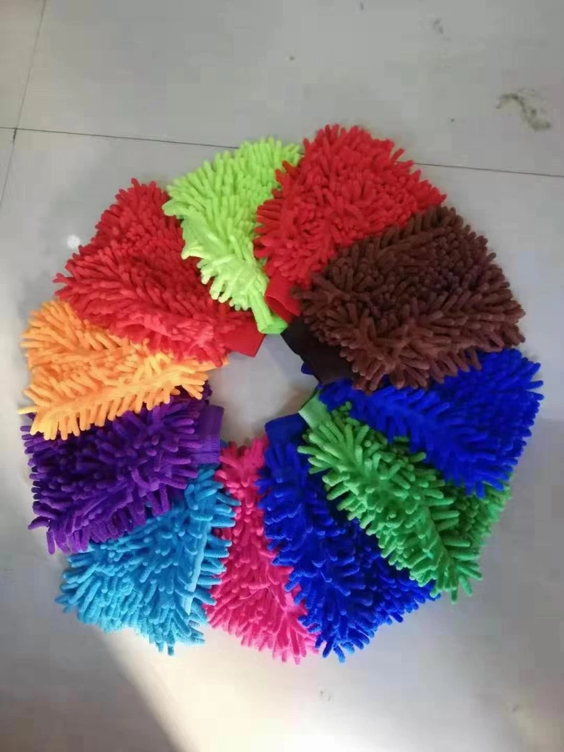 拍一发十，30X40双色方巾，雪尼尔手套