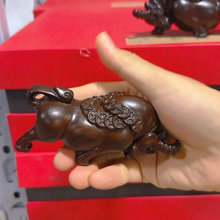 木黑檀木12金钱牛一只