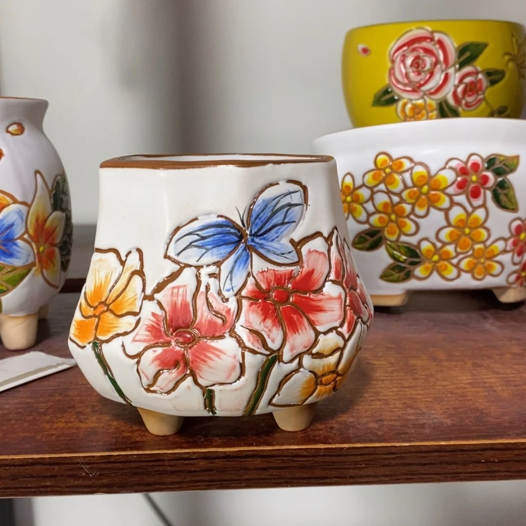 红陶韩式多肉植物花盆