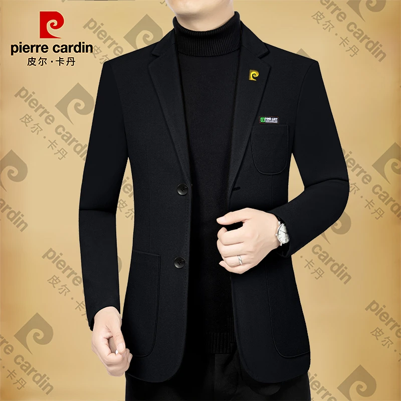 皮尔卡丹男士新款高档商务休闲西服春秋季男装西装领时尚潮流高档