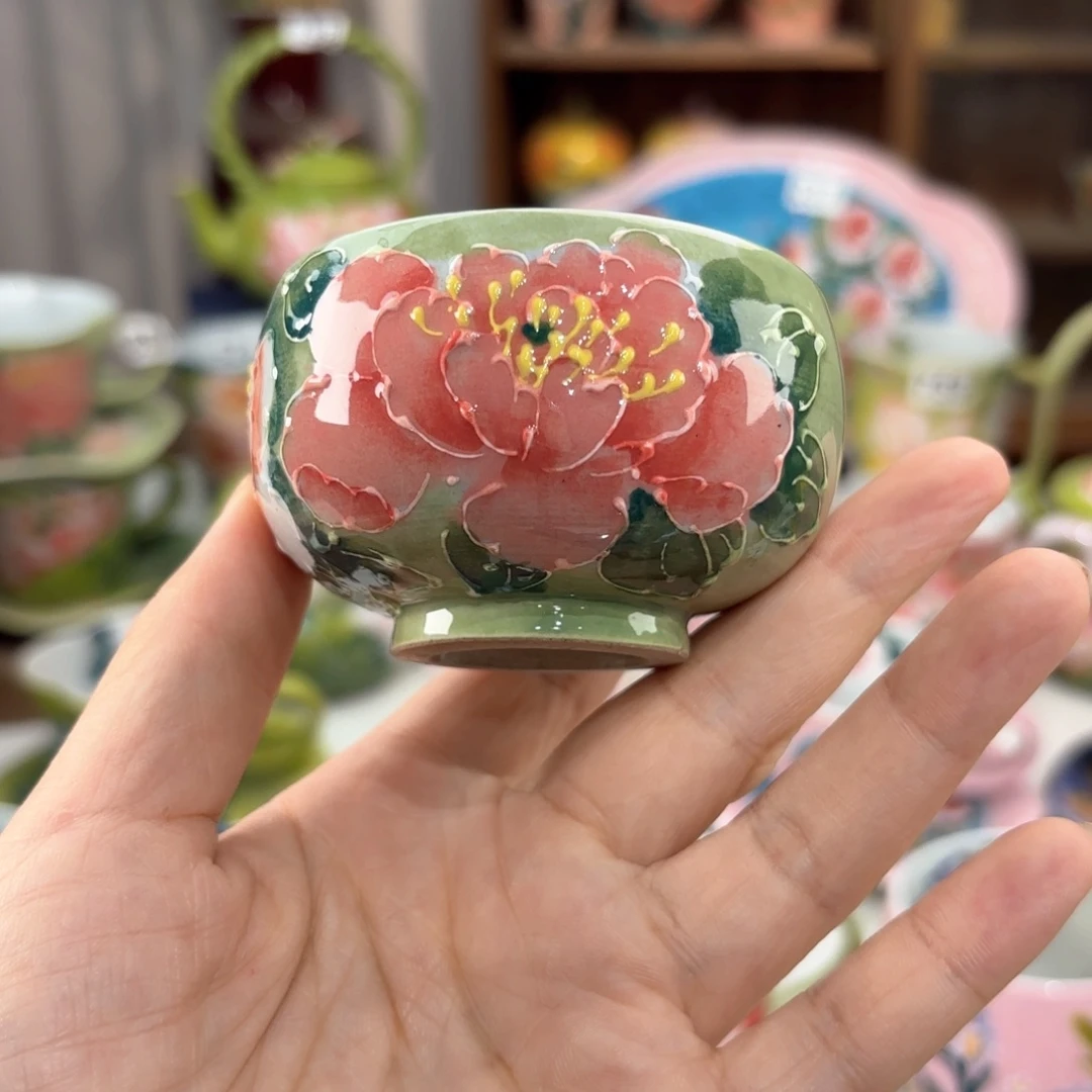 景德镇手绘高温釉下彩陶瓷茶具