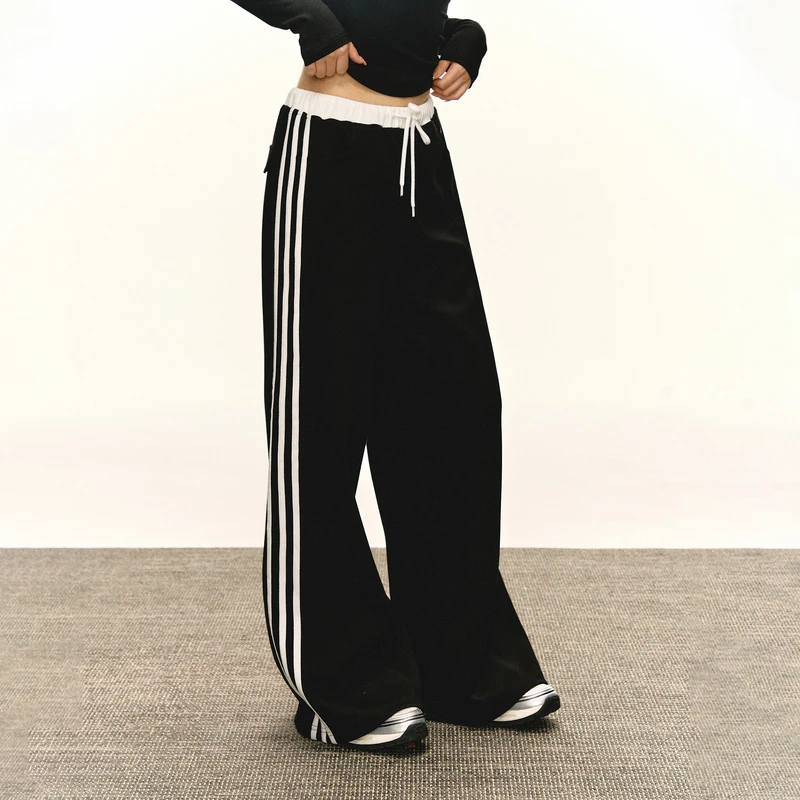Ariseism 美式复古三杠休闲裤女2025春季新款长裤