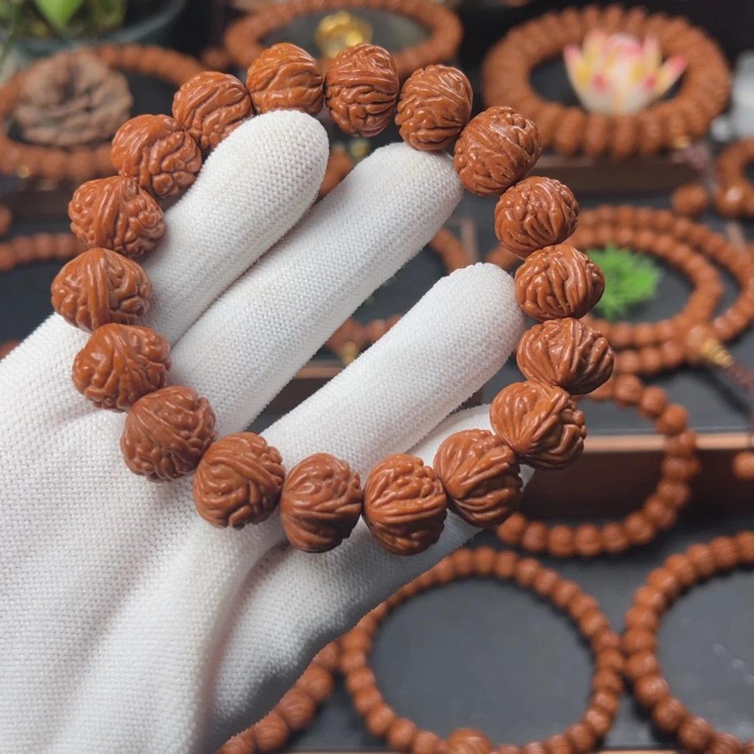 桃核吊坠亩*优16红魔爆肚手串