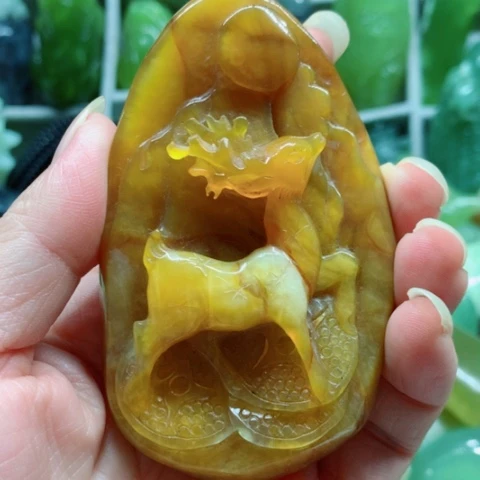 蛇纹石玉未镶嵌手把件