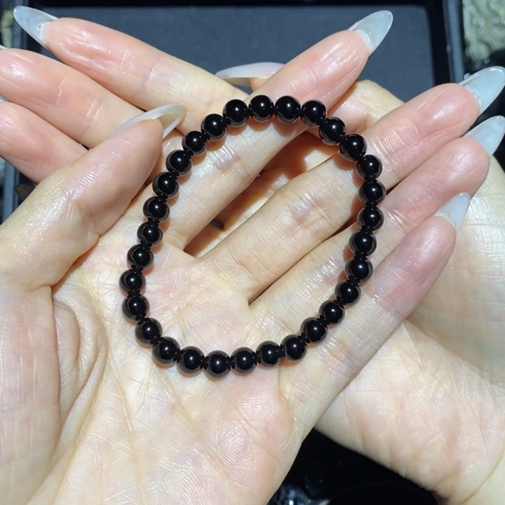 黑曜岩手链未镶嵌清*