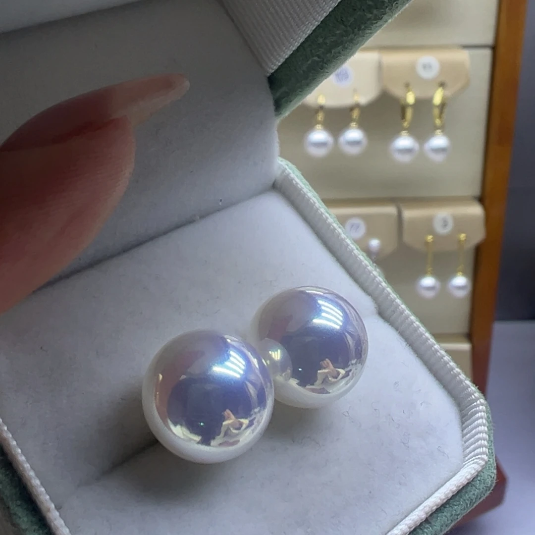 淡水珍珠耳饰银S925镶嵌