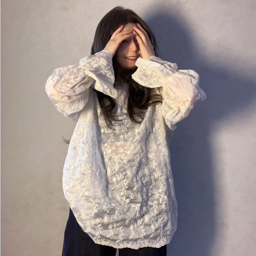 国风百搭蕾丝打底长袖