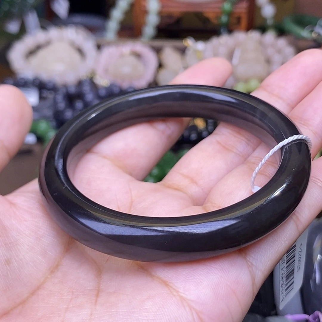 手链未镶嵌和田玉烟紫帝王紫收藏毕业级手镯59