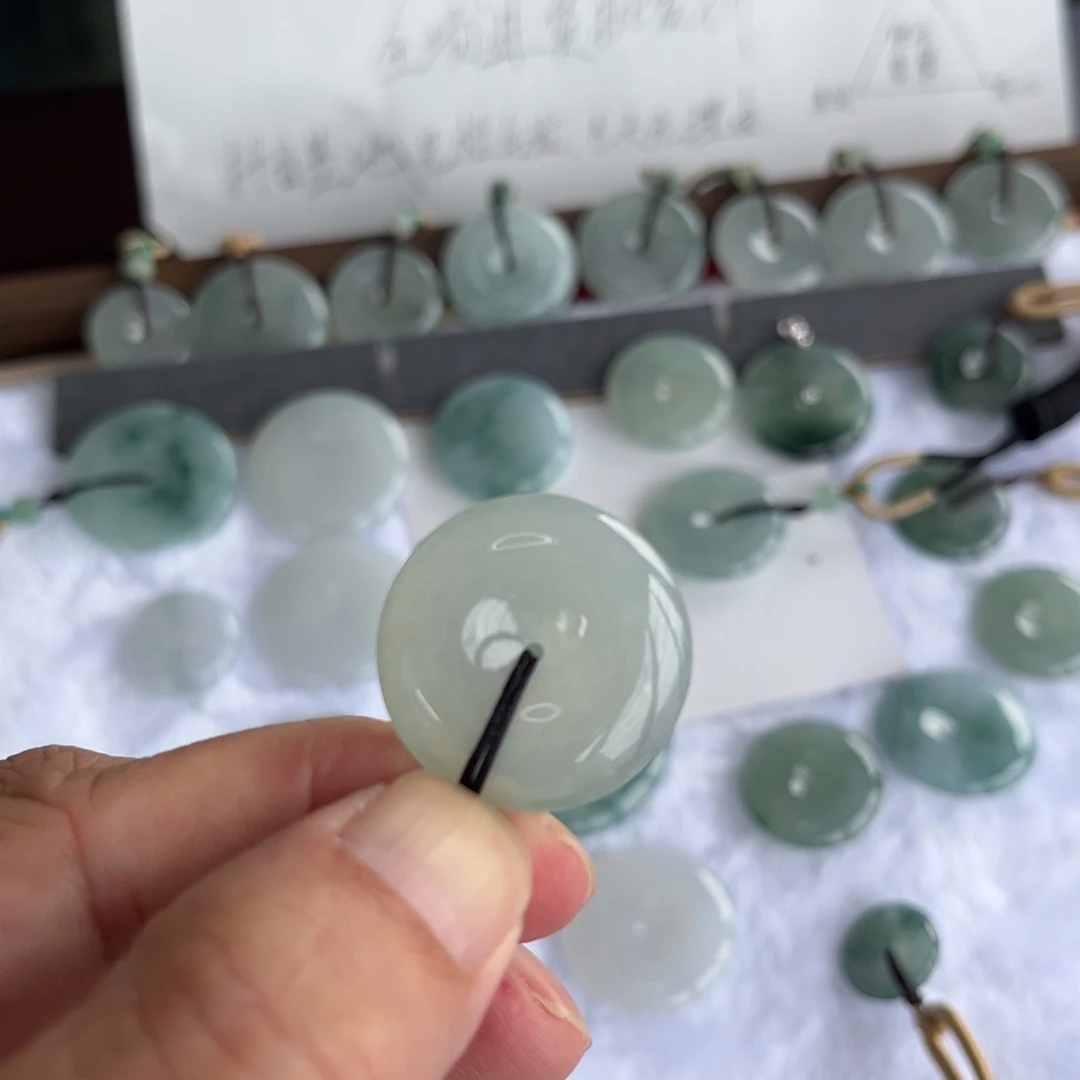 翡翠未镶嵌颈饰天然缅甸翡翠a货平安扣27.1*5.9