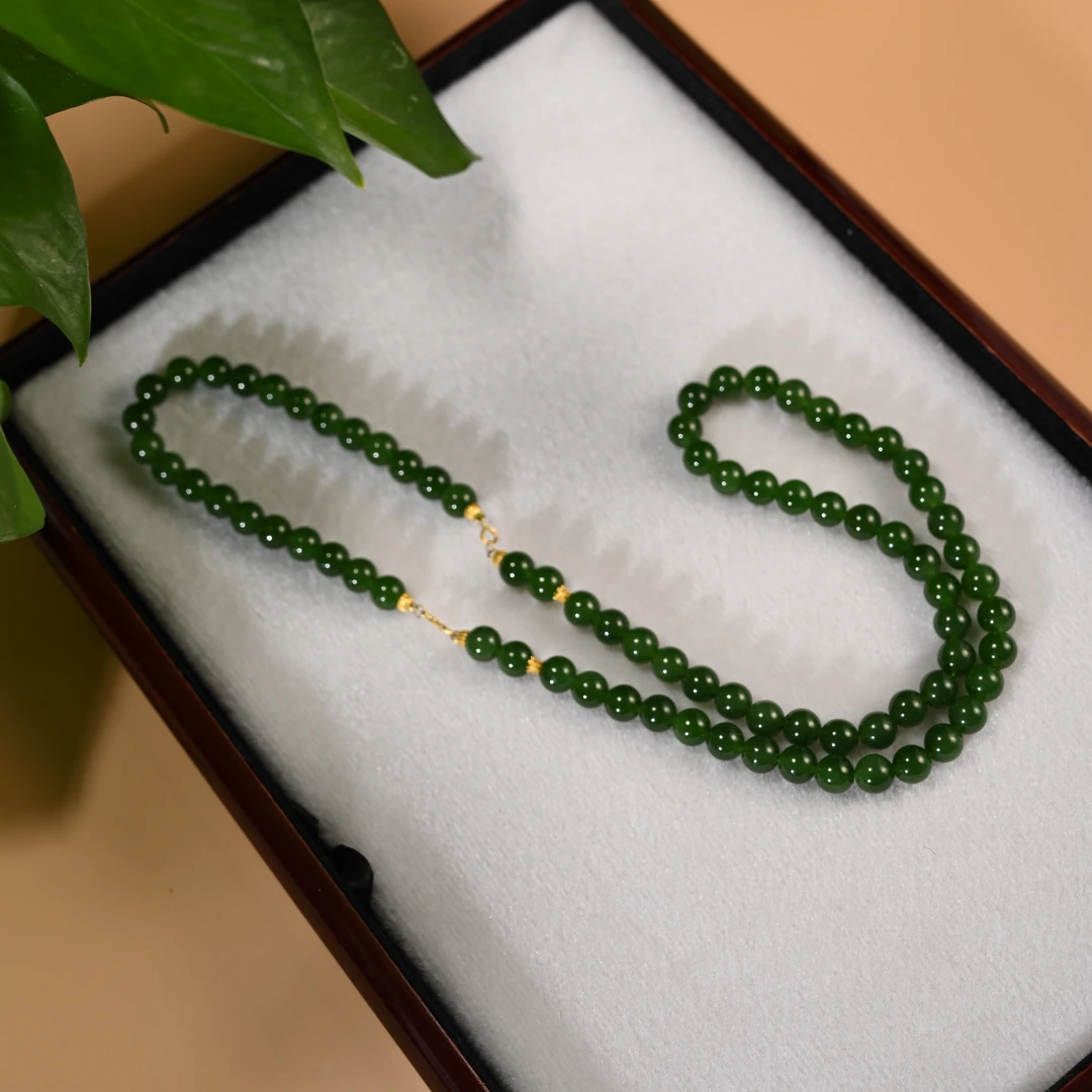 Lot8833 2511190041和田玉碧玉项链/保利