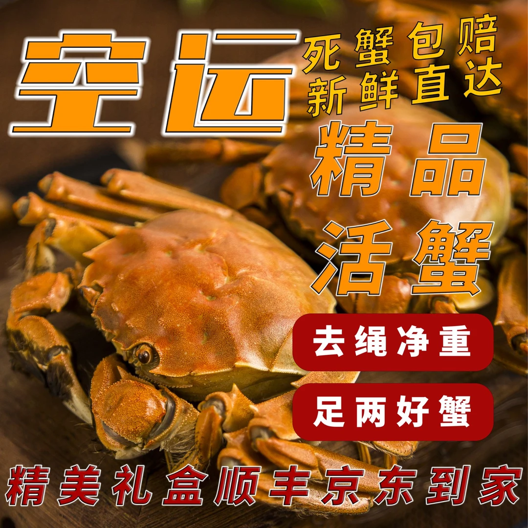 1【活蟹】全母8只起/壹两捌~贰两贰/只【空运包邮】/死蟹包赔/