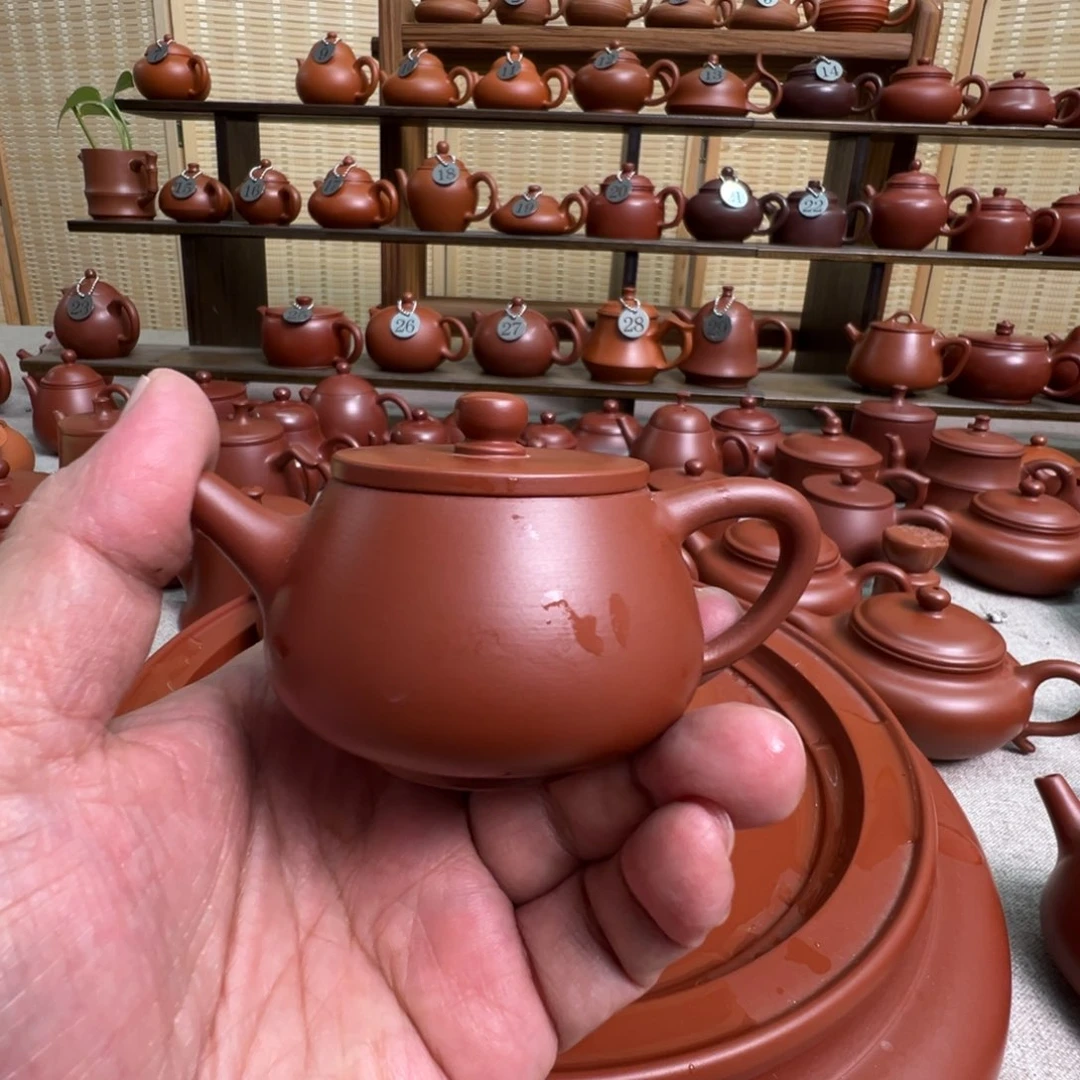 吃***吗茶壶紫砂潮州手拉朱泥壶，微瑕不退换
