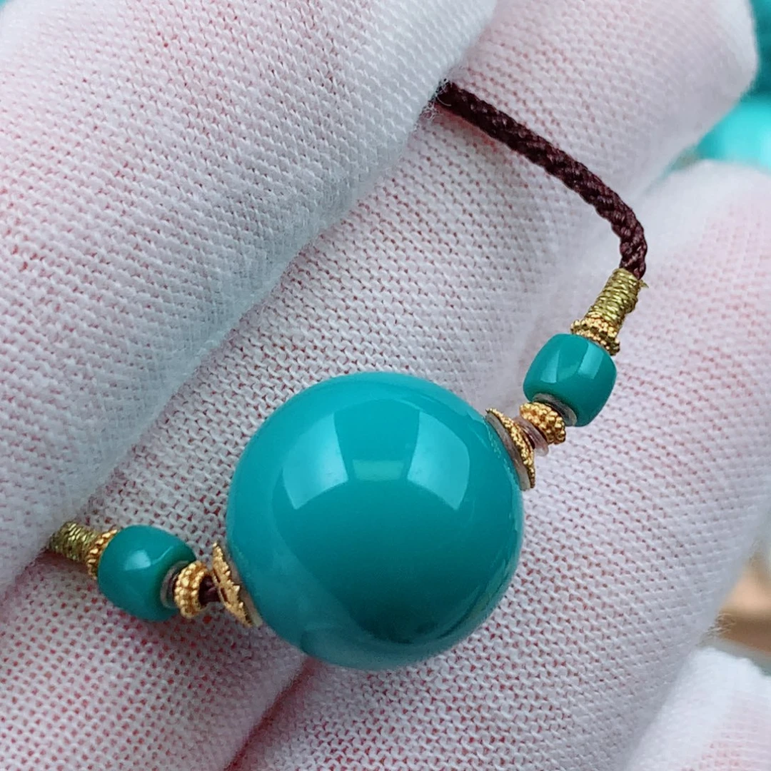 未镶嵌绿松石珠宝奇石15.2mm