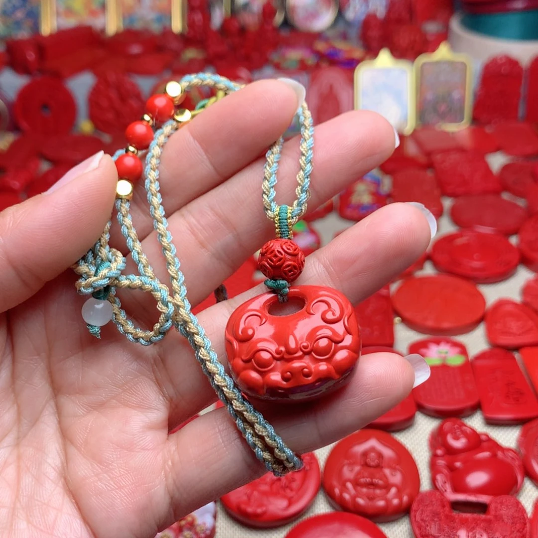 天然辰砂工艺品朱砂貔貅吊坠