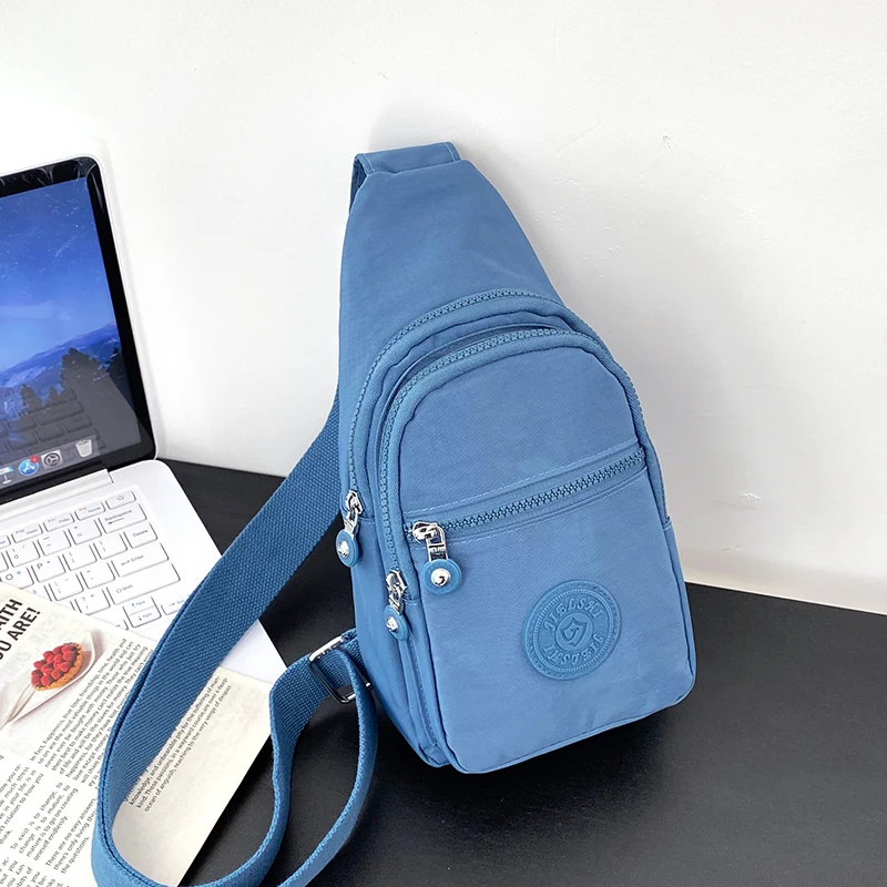 夏季新款胸包女斜挎包防泼水牛津布单肩包运动小背包休闲胸前包潮