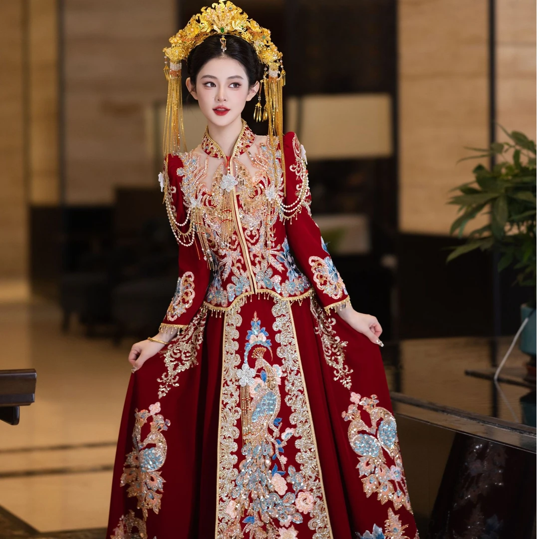秀禾服婚服2025新款新中式新娘结婚礼服高级出阁婚礼奢华重工高端