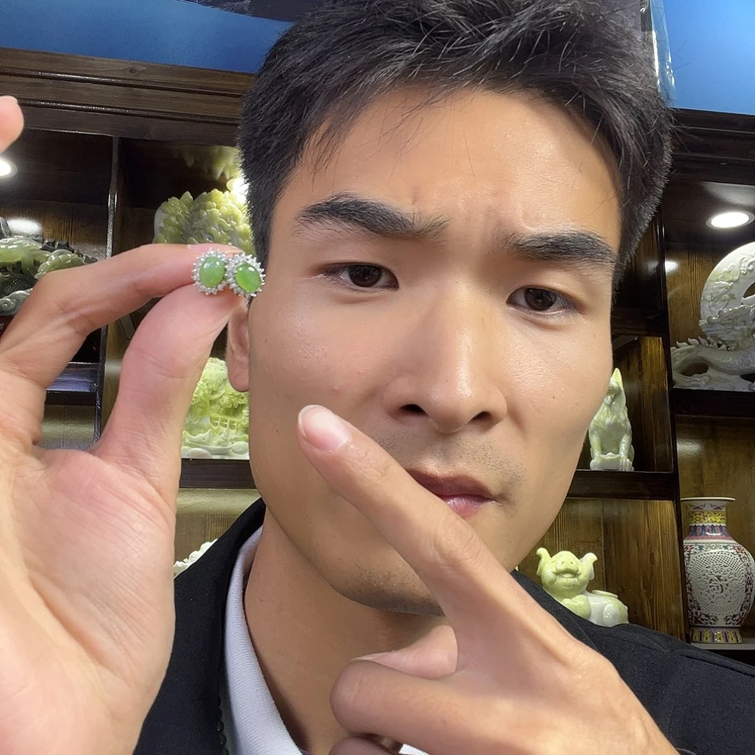 未镶嵌和田玉耳饰多样性拍一发一