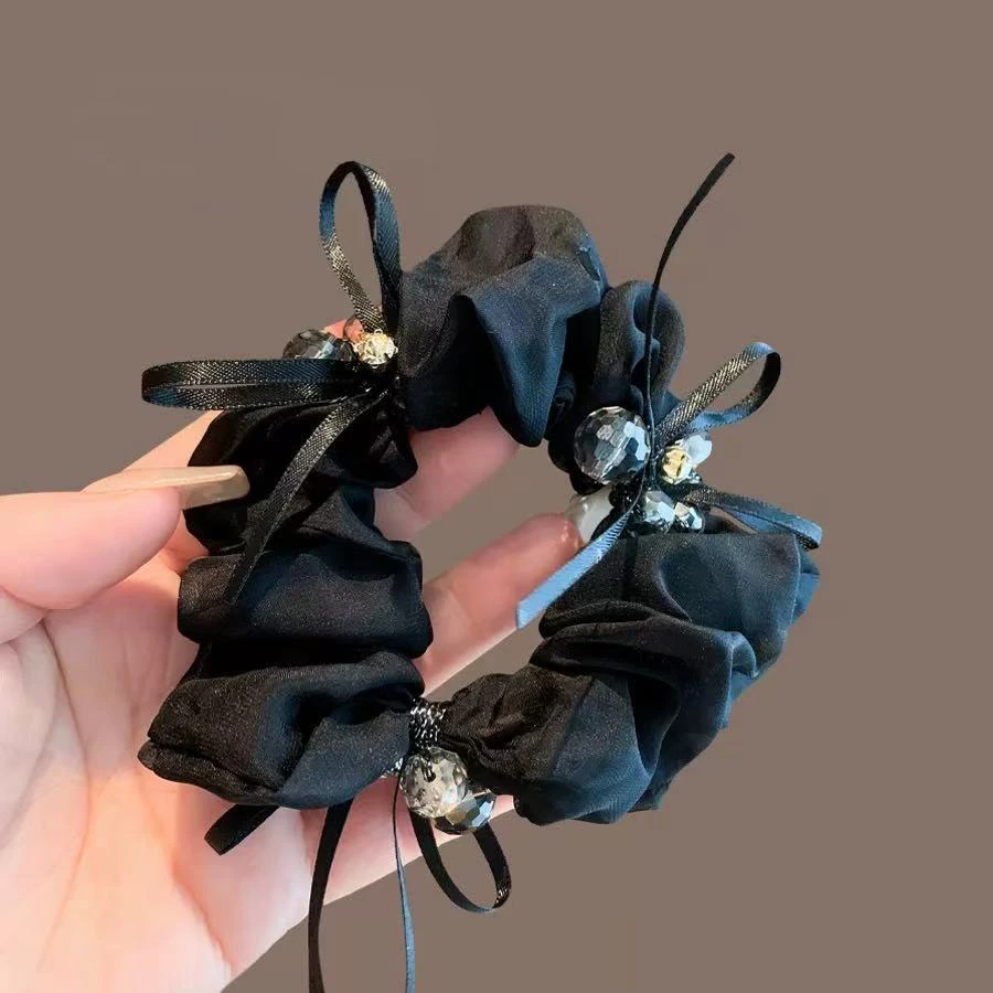 A-8756（满10米飞）成人蝴蝶结发圈高弹力耐用   发圈