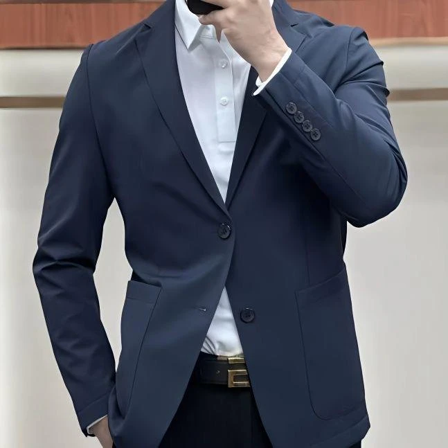 GPTSu英伦轻奢秋季新款男商务休闲轻薄西服时尚单西纯色西装外套