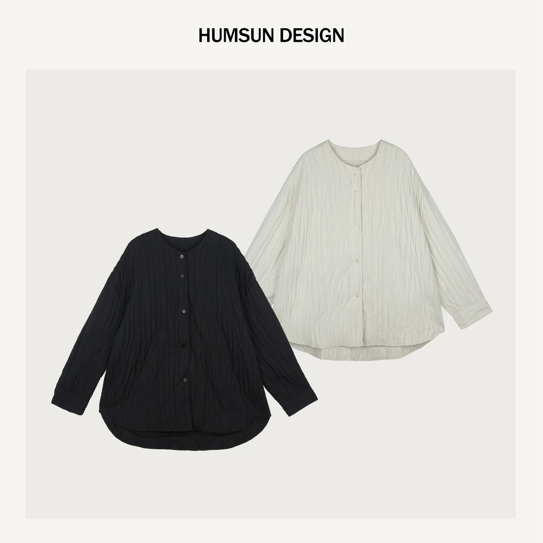 HUMSUN/禾木笙「竹影疏」山本定制立体轮廓风琴肌理中厚外套 5C921