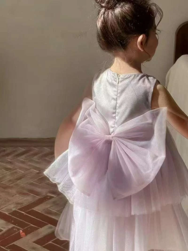 蝴蝶结连衣裙宝宝公主风女宝蓬蓬裙蛋糕裙夏季