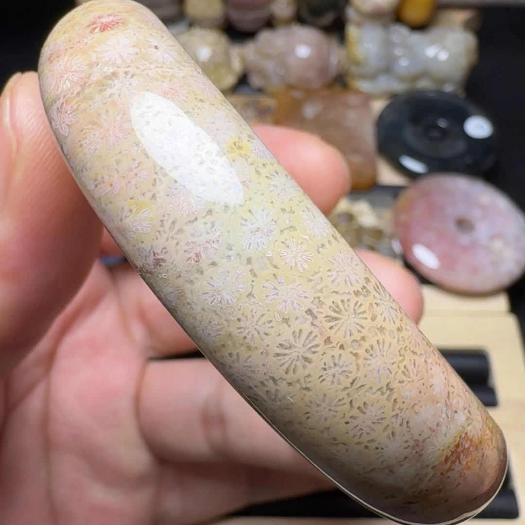 硅化玉未镶嵌纯天然色有机玉石保真色59圈口