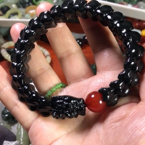 天然辰砂?***饱手串手链现货