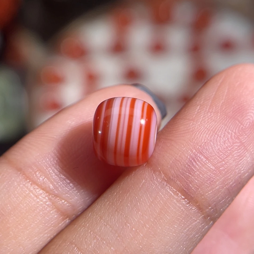南红玛瑙未镶嵌三文鱼老型珠 9x8mm 不换退
